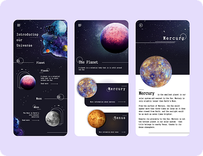 Introducing Universe App design mobile ui