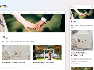 Wedding - Web Design Concept blog blog design blog page blog page design photography ui ui design web web design web design project website design wedding wedding web