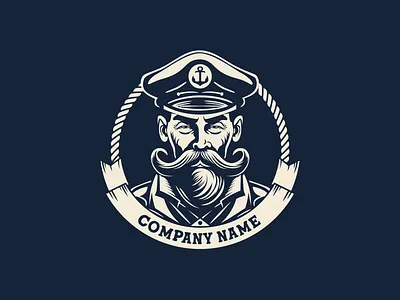 Captain Logo anchor beard boat branding cap captain character design flat grandfather graphic design illustration logo mascot ocean sailor sea ship vector vest