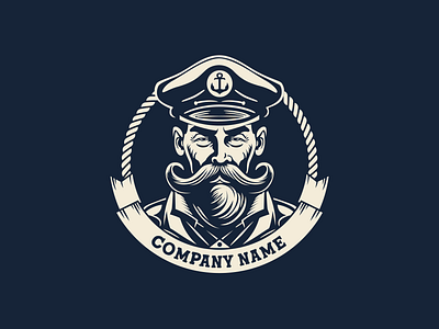 Captain Logo anchor beard boat branding cap captain character design flat grandfather graphic design illustration logo mascot ocean sailor sea ship vector vest