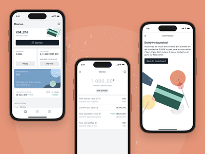 Dascue, the web app for loans. app bitcoin clean design illustration investment loan mobile money product significa ui ux web web app