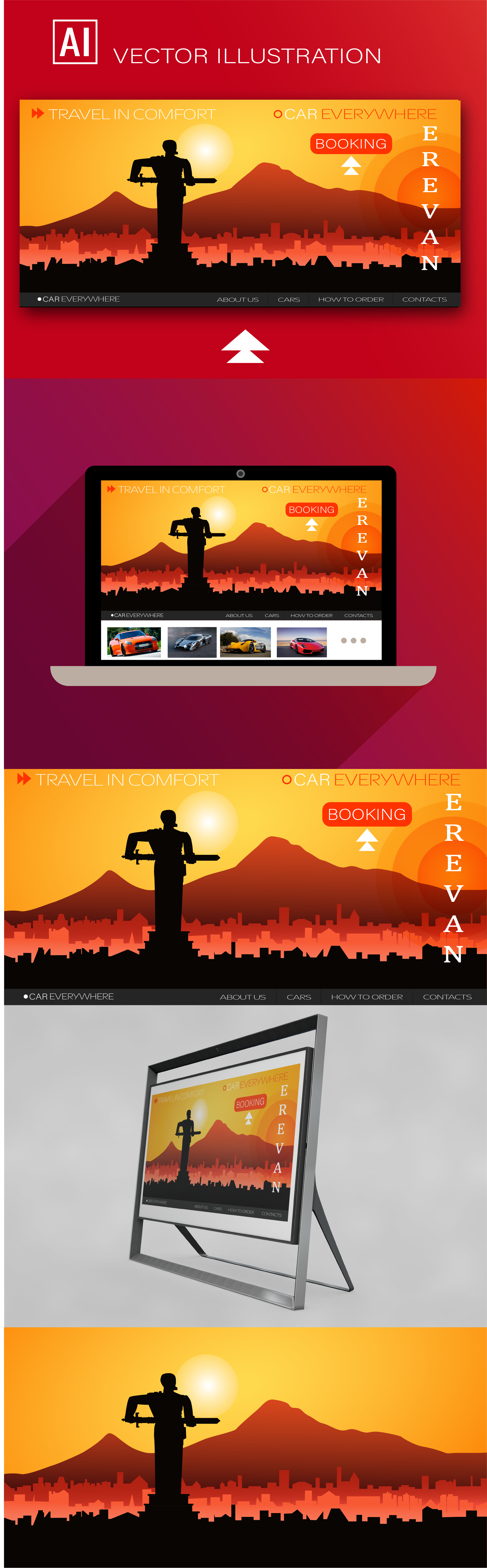 City silhouette for website cover city cover design graphic design illustration mountains vector силуэт