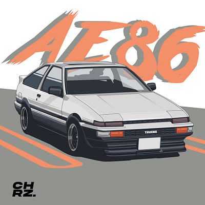 Toyota AE86 branding car art car vector design graphic design ill illustration logo ui vector