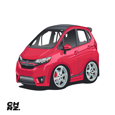 Honda Fit (Cartoon Style) branding car art car vector design graphic design ill illustration logo ui vector