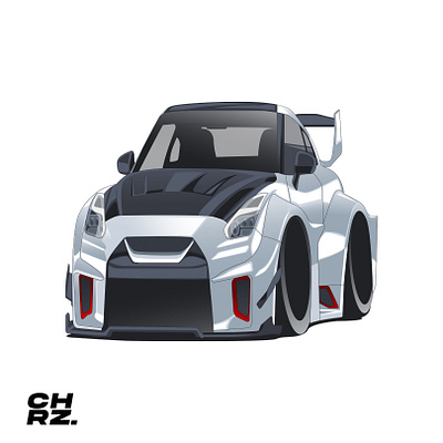 Nissan GTR R35 branding car art car vector design graphic design ill illustration logo ui vector
