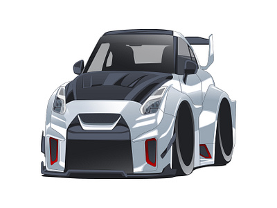 Nissan GTR R35 branding car art car vector design graphic design ill illustration logo ui vector