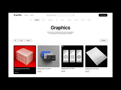 Crypto market crypto gemflow market nft profile ui ux webapp webdesign website