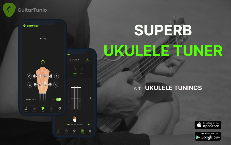 Ukulele Tuner app for ios and android by Guitar Tunio on Dribbble