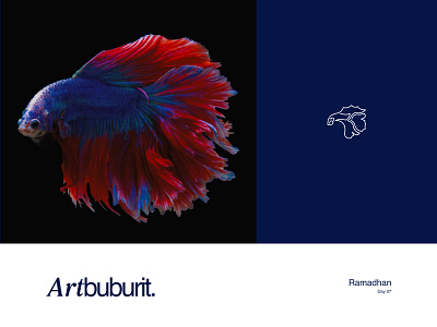 ARTbuburit Logo Day 0.7 black blue branding design fish ikon logo logomark logotype minimalism red