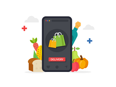 Online grocery shopping delivery service, ordering of food 👇🏼 vegetables