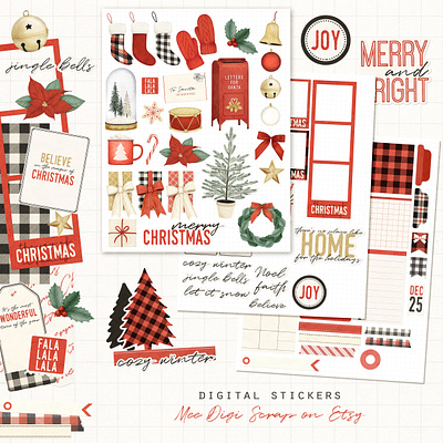 Digital planner stickers-Christmas christmas digital planner stickers scrapbooking stickers