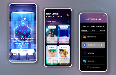 NFT World Mobile App Design app app design application coins design designer figma figma design graphic design graphic designer mobile app ui mobile app ux nft nft world ui design ui designer ui ux design ui ux designer uiux ux designer