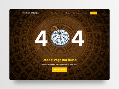 Guided tour agency, 404 page 404 agency desktop error excursion guide guided tour mobile tourism travel ui vatican web design website