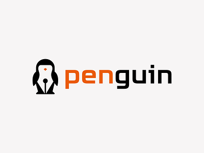 PenGuin animal bird branding clever design iconic logo logodesign minimalist minimalistic negative space pen penguin writer