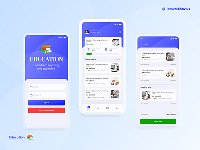 Education App- An online learning platform! android app app design branding design illustration logo ui ux vector