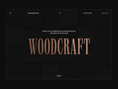 Woodcraft - Landing page concept clean daily ui darkmode darktheme landing page texture typography ui ux web design wood woodcraft