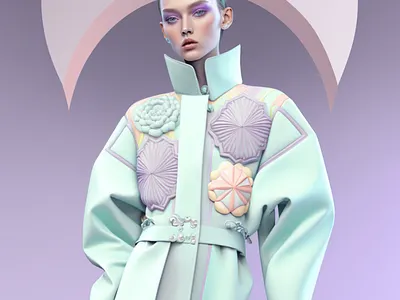 midjourney fashion illustration ai branding design draw fashion futuristic girl graphic design ia illu illustration logo midjourney painting pastel pastel color print ui woman