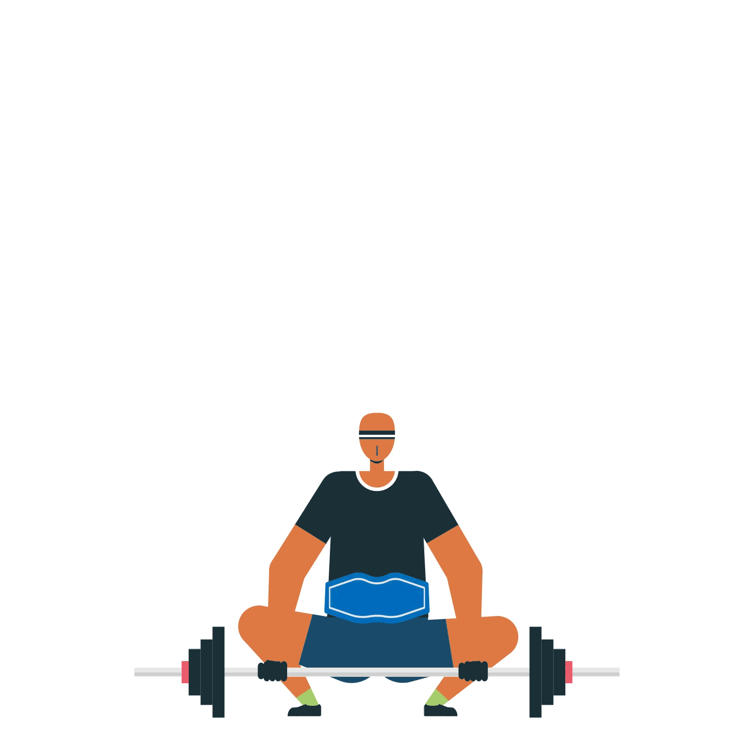 Weightlifter 2d animation character design design flat design illustration motion graphics vector
