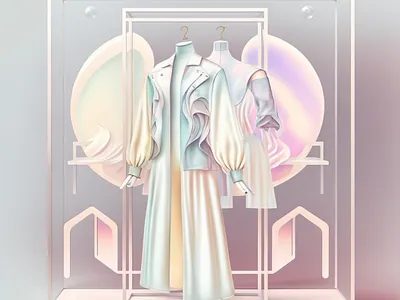 visual merchandising by ai Midjourney ai branding design draw fashion future futuristic graphic design ia illustration iridiscent logo midjourney moda painting pastel print ui visual visual merchandising