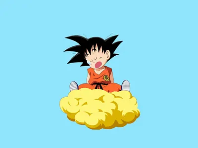 Goku on nimbus 2d aftereffects animation anime dragon ball super illustration motion graphics