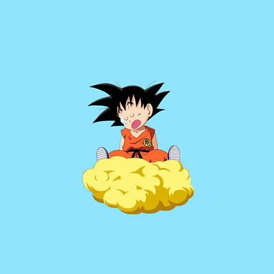 Goku on nimbus 2d aftereffects animation anime dragon ball super illustration motion graphics