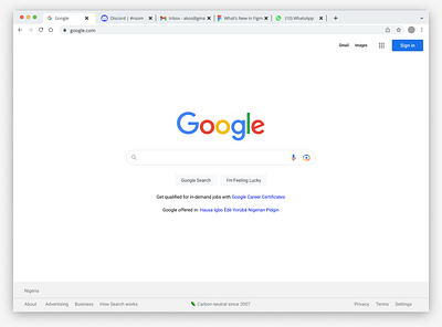 Chrome for Mac (Light Mode) design minimal ui ux web