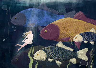 Underwater animal illustration art design digital illustration drawing illustration