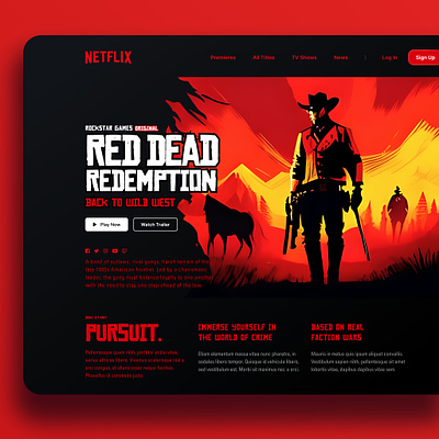 Imaginary Read Dead Redemption + Netflix Collab dailyui design graphic design illustration landing page ui