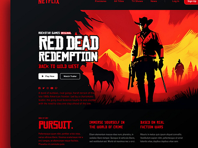 Imaginary Read Dead Redemption + Netflix Collab dailyui design graphic design illustration landing page ui