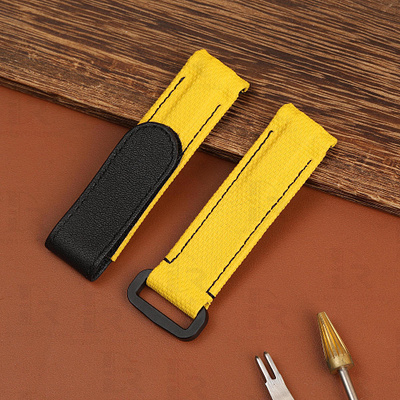 Custom rubber velcro Yellow strap 20mm for Rolex DIW Daytona drwatchstrap