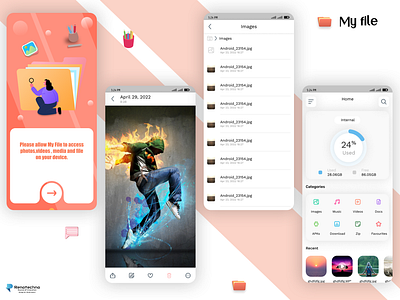 My File applicaion design dribbble shots ui ux