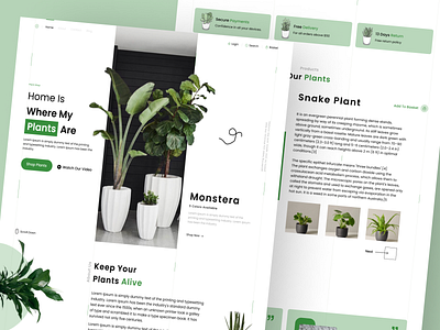 Plants Landing Page design landing page landing page design new design plants landing page design ui design ux design