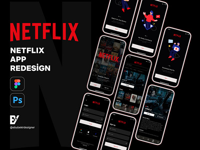 Netflix App Redesign app branding design e commerce figma illustration logo mobileapp netflix ui ux webdesign website