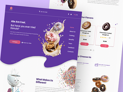 Donuts Landing Page Design donuts landing page design landing page landing page design new design ui design ux design