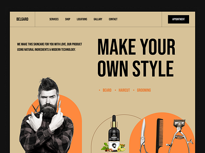 Barber Booking Website branding design graphic design ui ux web