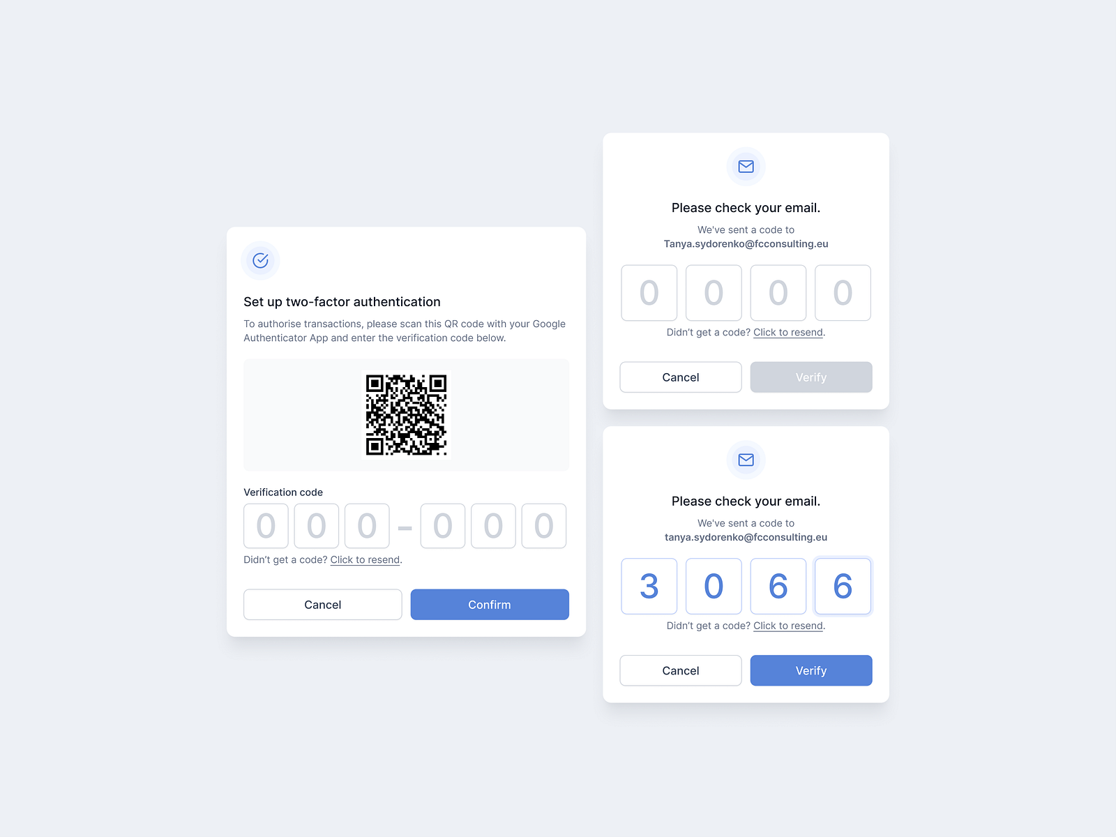 Authentication modal windows by Tetiana Sydorenko on Dribbble