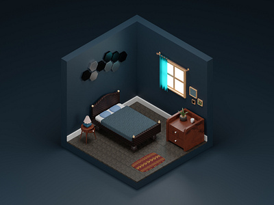 3D Bedroom 3d design illustration modeling
