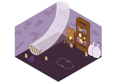 Crime in the basement design graphic design illustration isometric vector