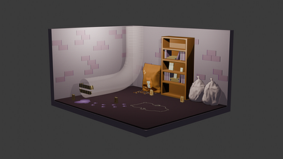 Crime in the basement 3d adobe illustrator animation blender illustration