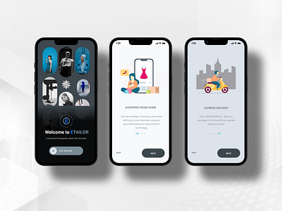 CUSTOM TAILORING APP(WOMENS WEAR) app branding design ui ux