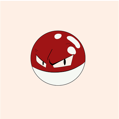 Voltorb: an electric pokemon branding cartoon design graphic design illustration illustrator logo sketch ui vector