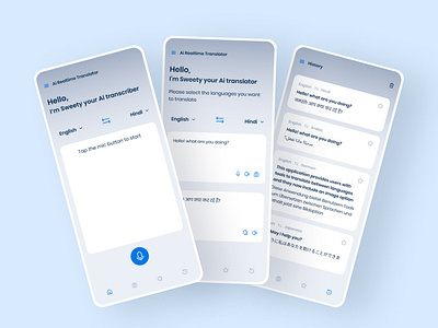 AI Realtime Language Translation App Design artificial intelligence languages mobile ui uiux user experience user interface