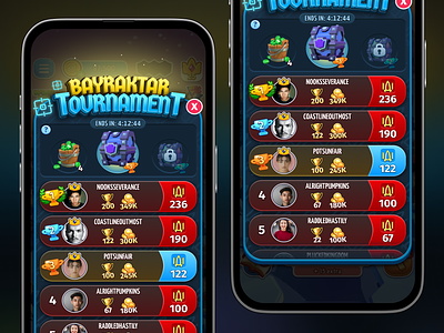 Bayraktar Tournament: Game UI android design figma illustration ios logo prototyping user experience user interface wireframing