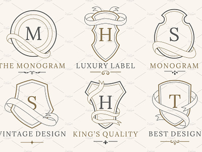 Retro Royal Vintage Shields Logotype
