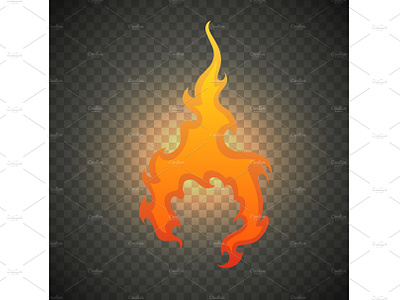 Realistic fire flames isolated on