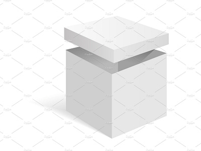 White blank cardboard package box