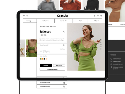 Capsula e-commerce website catalog clothes design e commerce fashion item page ui ui ux design ux webdesign website