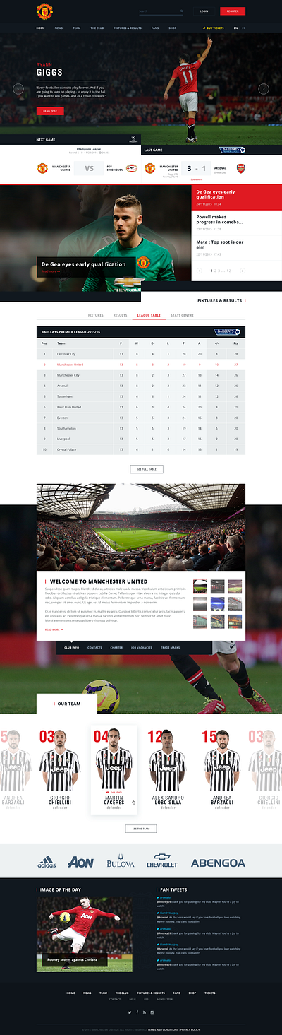 Landing Page figma football inspiration landingpage manchesterunited ui uidesign uiux ux uxdesign website