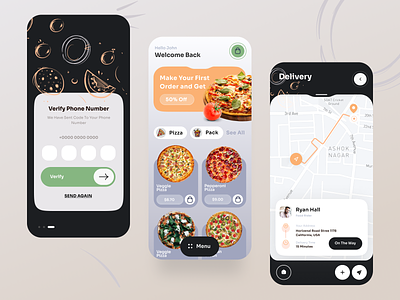 Food delivery - Mobile app app app design delivery delivery app food food app food delivery food delivery service mobile app mobile app design mobile design mobile ui