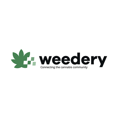 Weedery logo branding business cannabis community crypto design graphic design logo logo design nft pixels vector weed